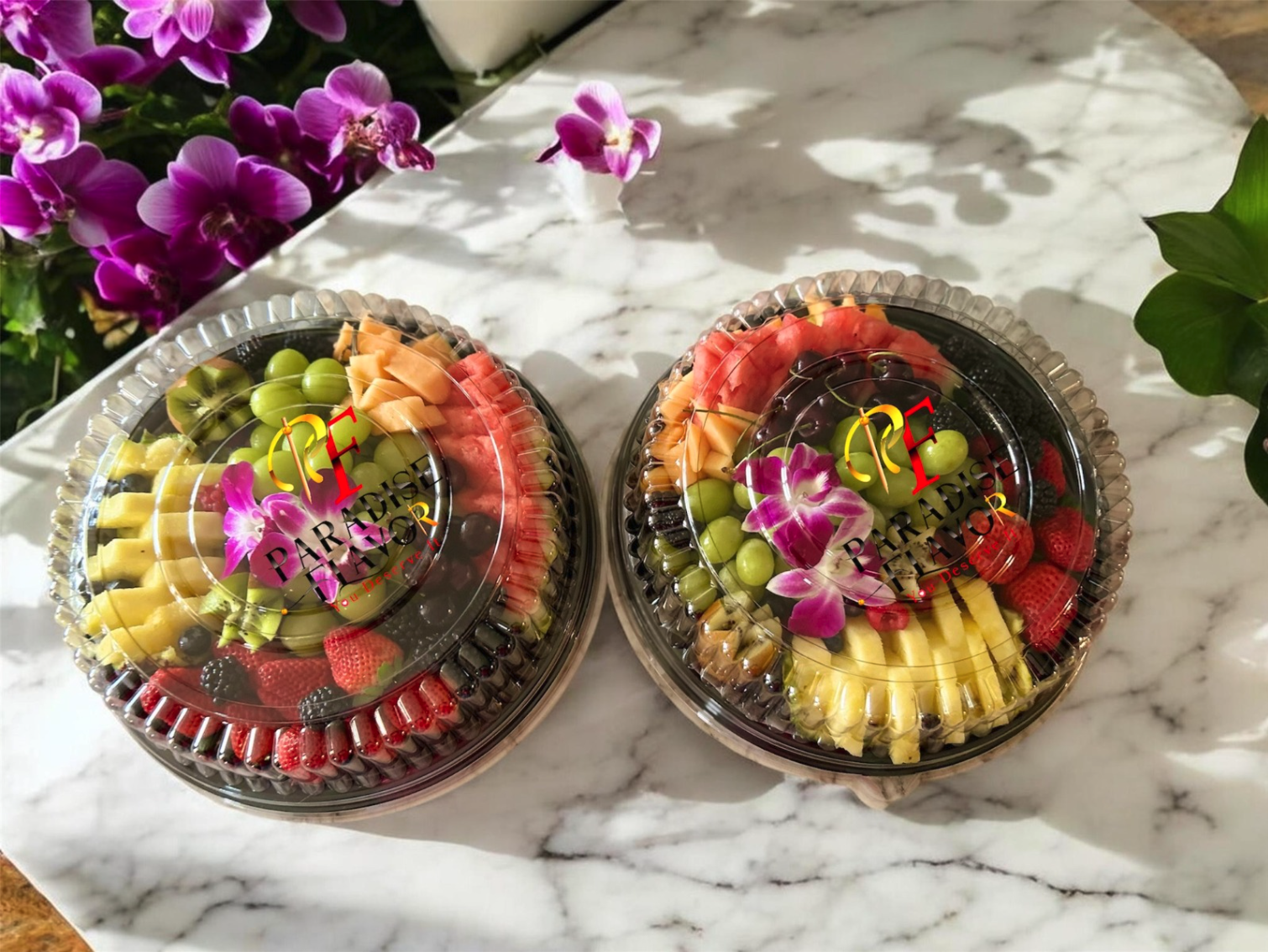 Bandeja de Melón y Uvas del Huerto